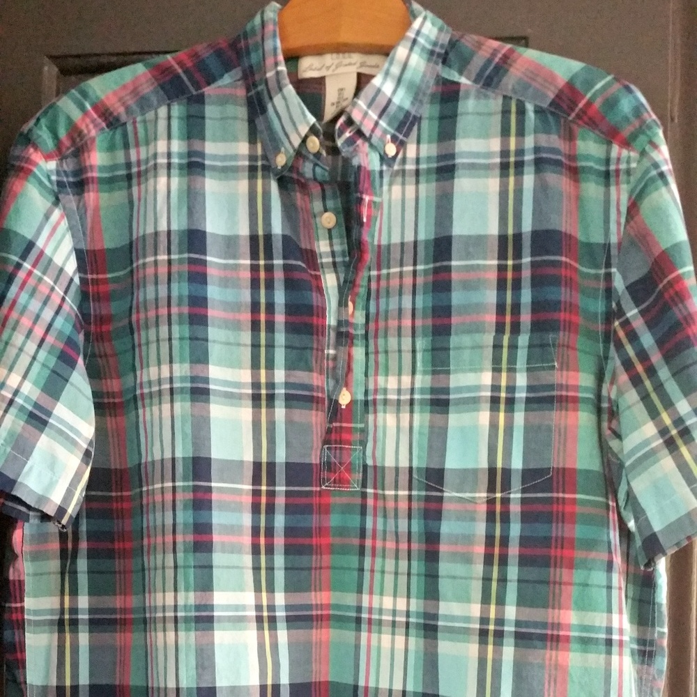 H&M Short Sleeve Plaid Tunic Shirt Size Large